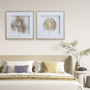 Minimalist Style S/2 Bohemian Gold Botanical Wall Arts