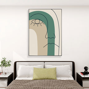 Contemporary Nordic Abstract Art Figure Face Lines Wall Art