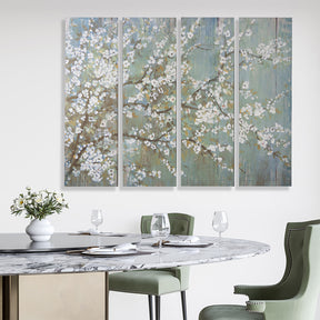 Traditional Oil Painting Cherry Blossom S/4 Canvas Print Wall Art