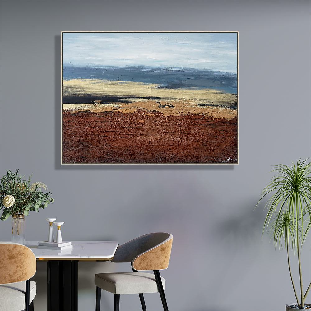 Blue And Brown Oil Painting Canvas Wall Art