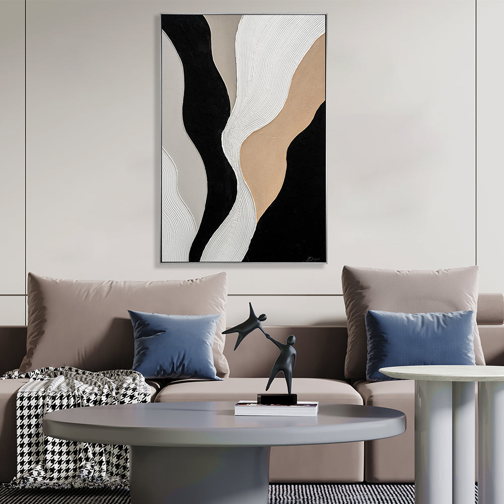 Hand Painted Abstract Strokes And Lines Wall Art