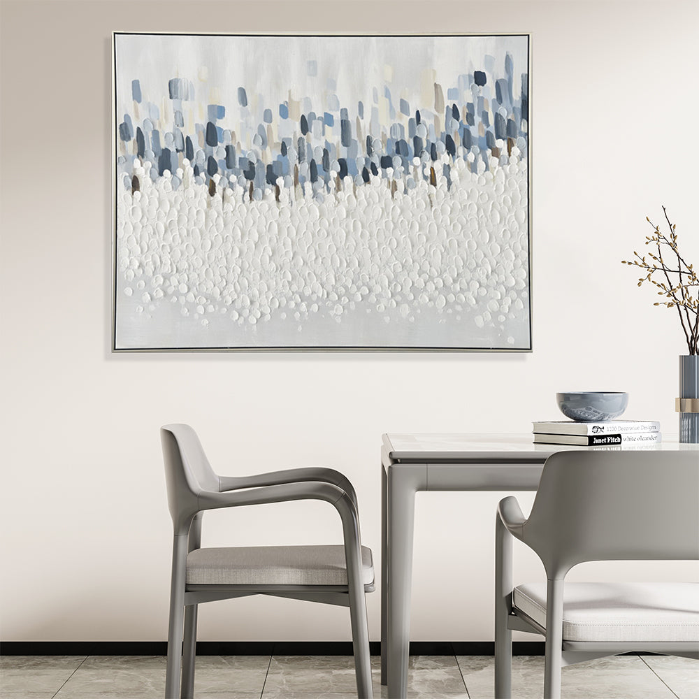 Blue And White Spots Hand Painted Oil Painting