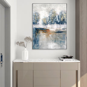 Blue Forest Hand Painted Oil Painting Wall Art