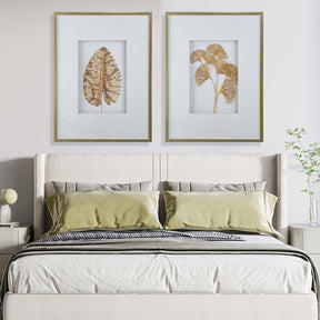 S/2 Bohemian Golden Leaf Wall Arts