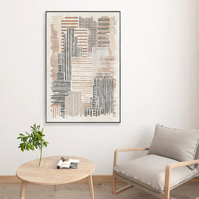 Horizontal And Vertical Texture Half Hand Painted Wall Art