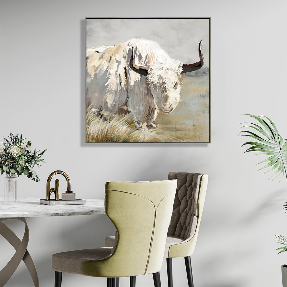 White Goat Half Hand Painted Oil Painting