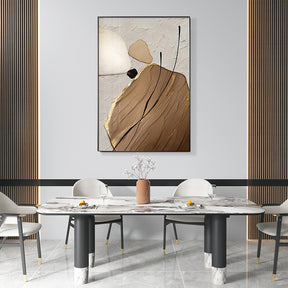 Contemporary Abstract Cascading Rocks Texture Framed Wall Art