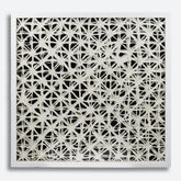 Layered Hollow Grid Framed Wall Art