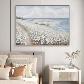 White Flowers Hand Painted Oil Painting Wall Art