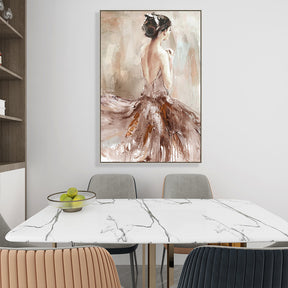 Elegant Lady Hand Painted Canvas Wall Art