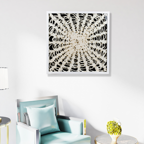 White And Black Spider Web Cutout Wall Art