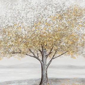 Golden Tree Hand Painted Canvas Wall Art