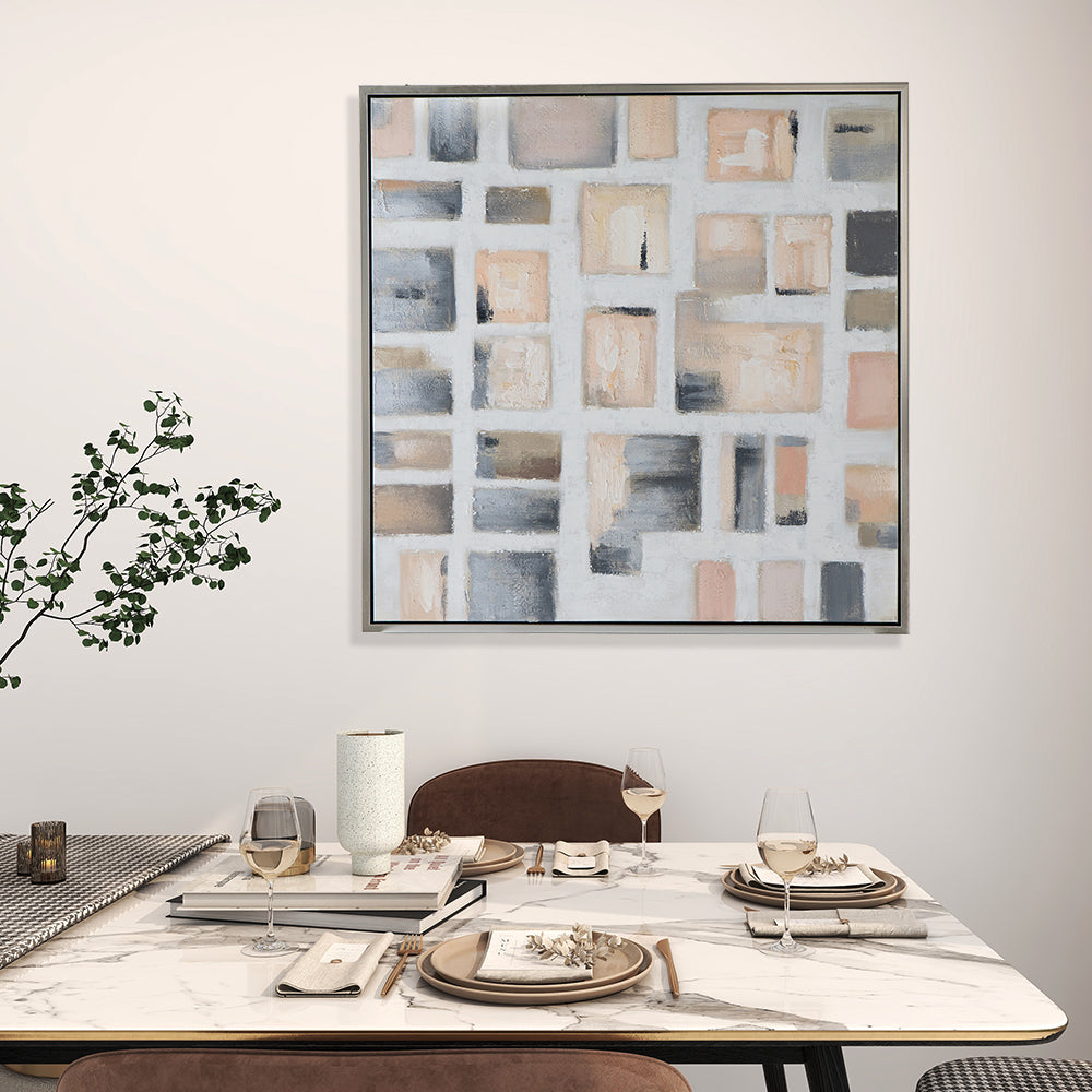 Modern Keystone Framed Hand Painted Wall Art