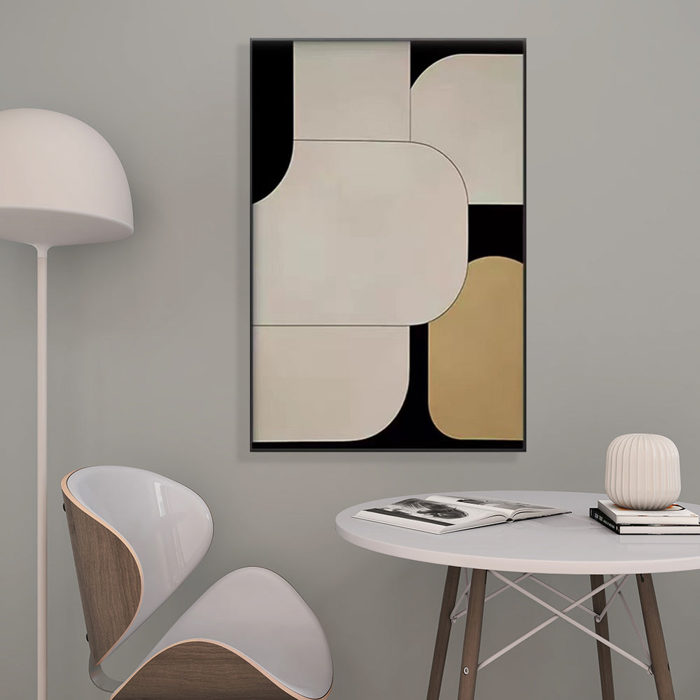 Contemporary Minimalist Geometric Abstract Framed Wall Art