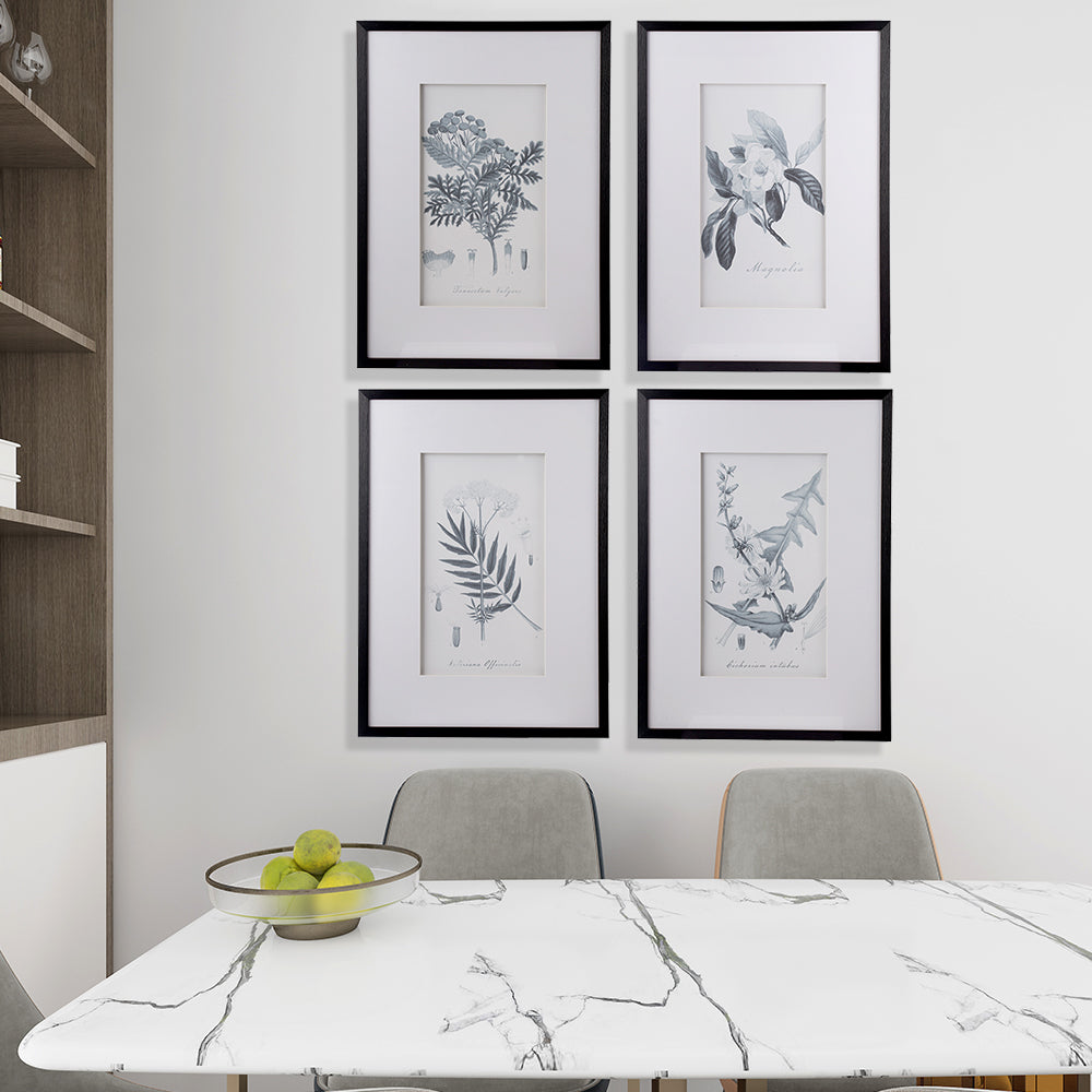 Farmhouse S/4 Sketch Botanical Picture Framed Wall Art