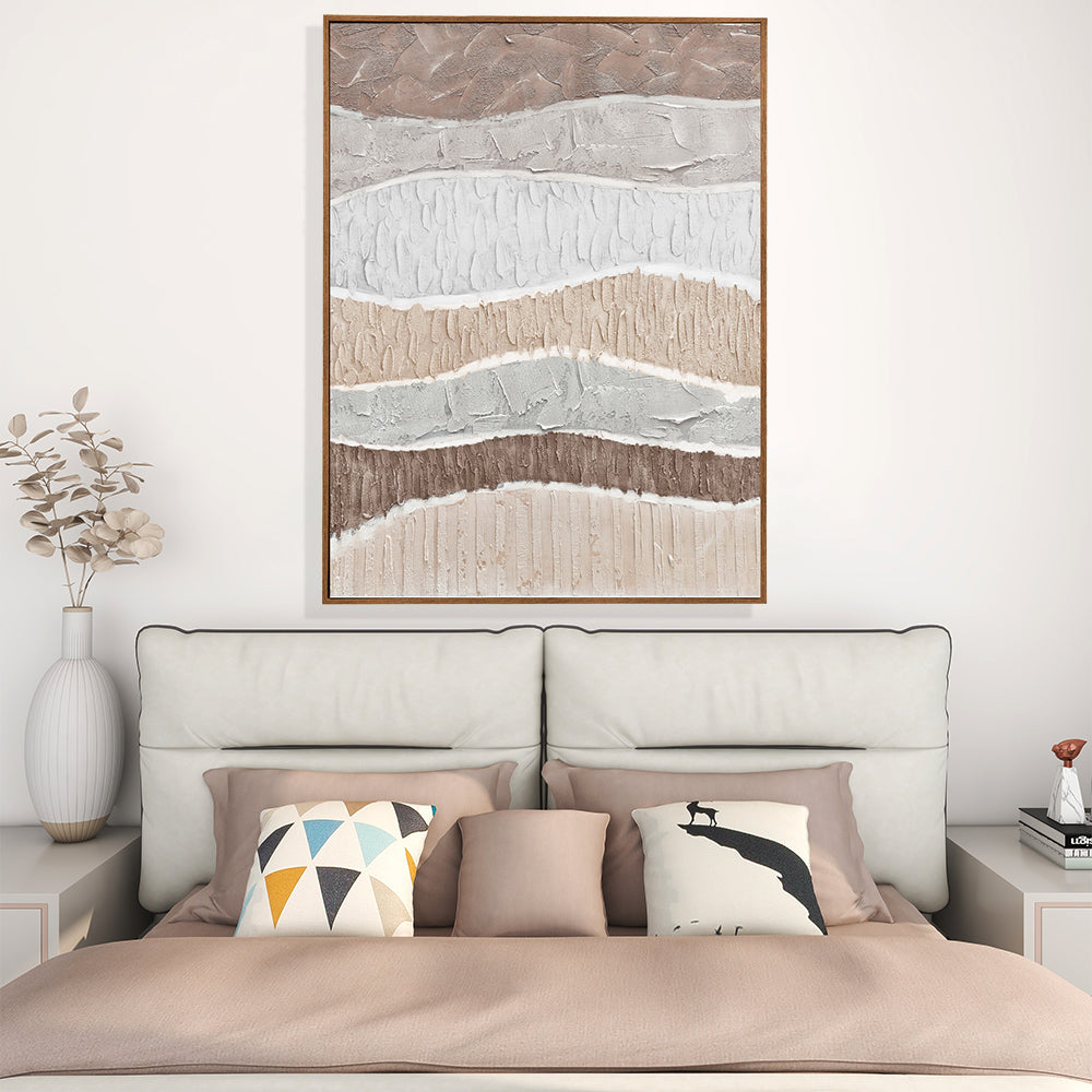 Hand Painted Abstract Water Waves Wall Art