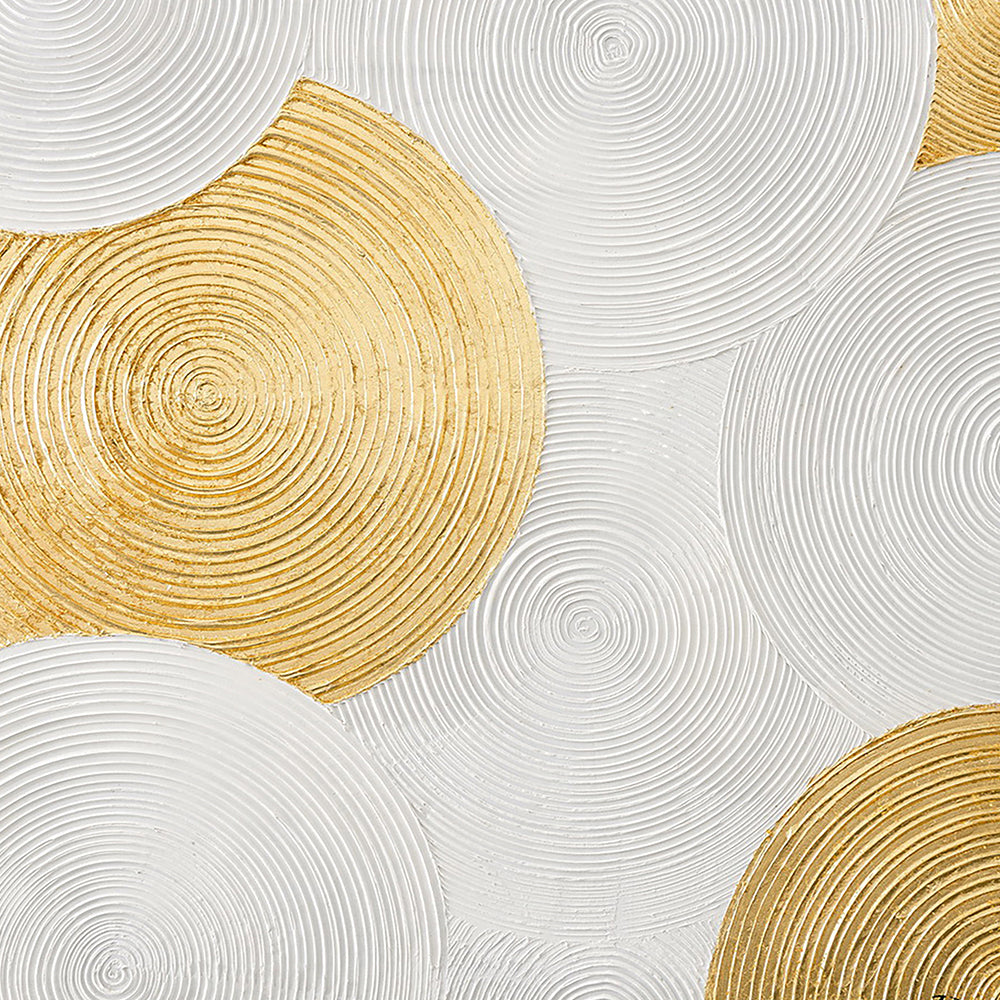 White And Gold Swirl Hand Painted Wall Art