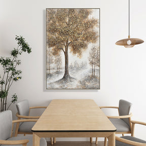 Brown Trees Hand Painted Oil Painting Canvas Wall Art