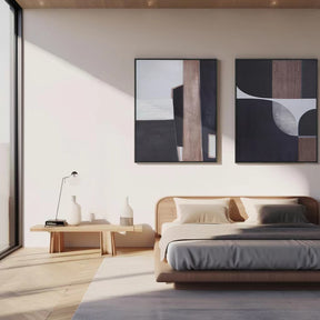 S/2 Abstract Geometric Lines And Graphic Wall Art