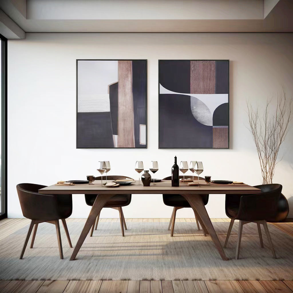 S/2 Abstract Geometric Lines And Graphic Wall Art