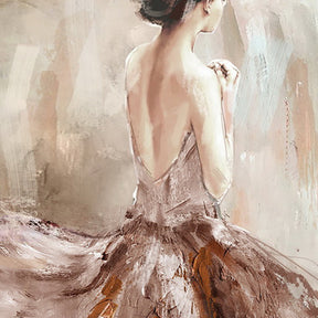 Elegant Lady Hand Painted Canvas Wall Art