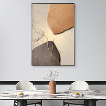 Contemporary Abstract Cascading Rocks Texture Framed Wall Art