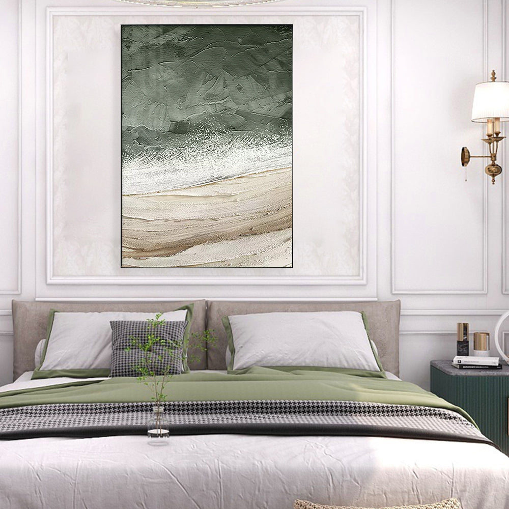 Contemporary Style Abstract Wavy Texture Framed Wall Art