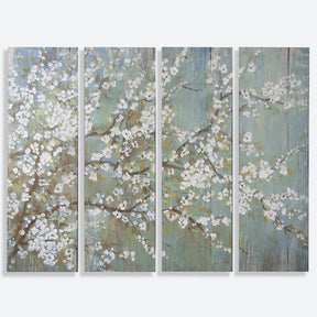 Traditional Oil Painting Cherry Blossom S/4 Canvas Print Wall Art