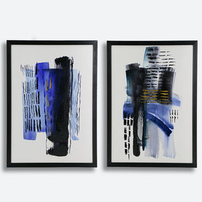 Blue And Black Rosanna Abstract Wall Art