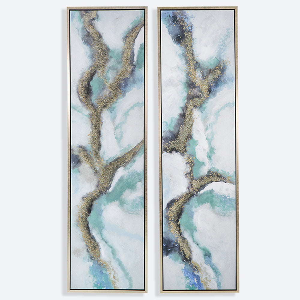 S/2 Blue And White Clouds Patterns Wall Art