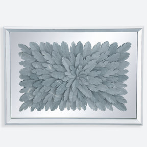 Contemporary Style Feather Shadow Box Wall Decor Framed Wall Art