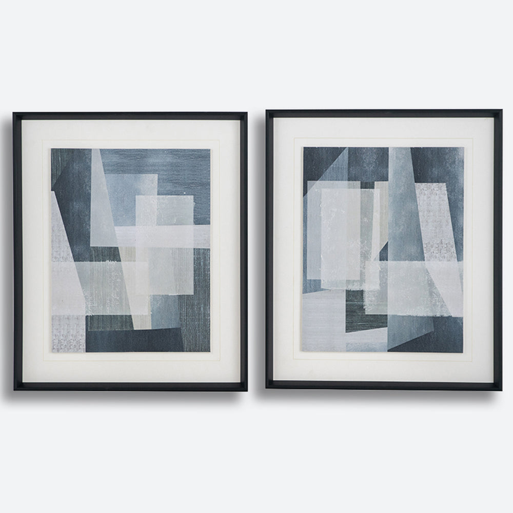 S/2 Abstract Overlapping Geometric Wall Art