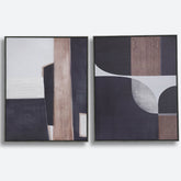 S/2 Abstract Geometric Lines And Graphic Wall Art