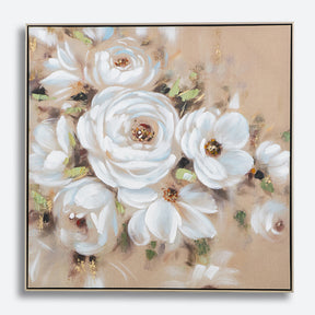 Traditional Hand-Painted Oil Painting Blooms Framed Wall Art