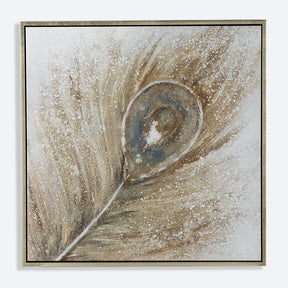 Modern Peacock Eye Frame Hand Painted Wall Art