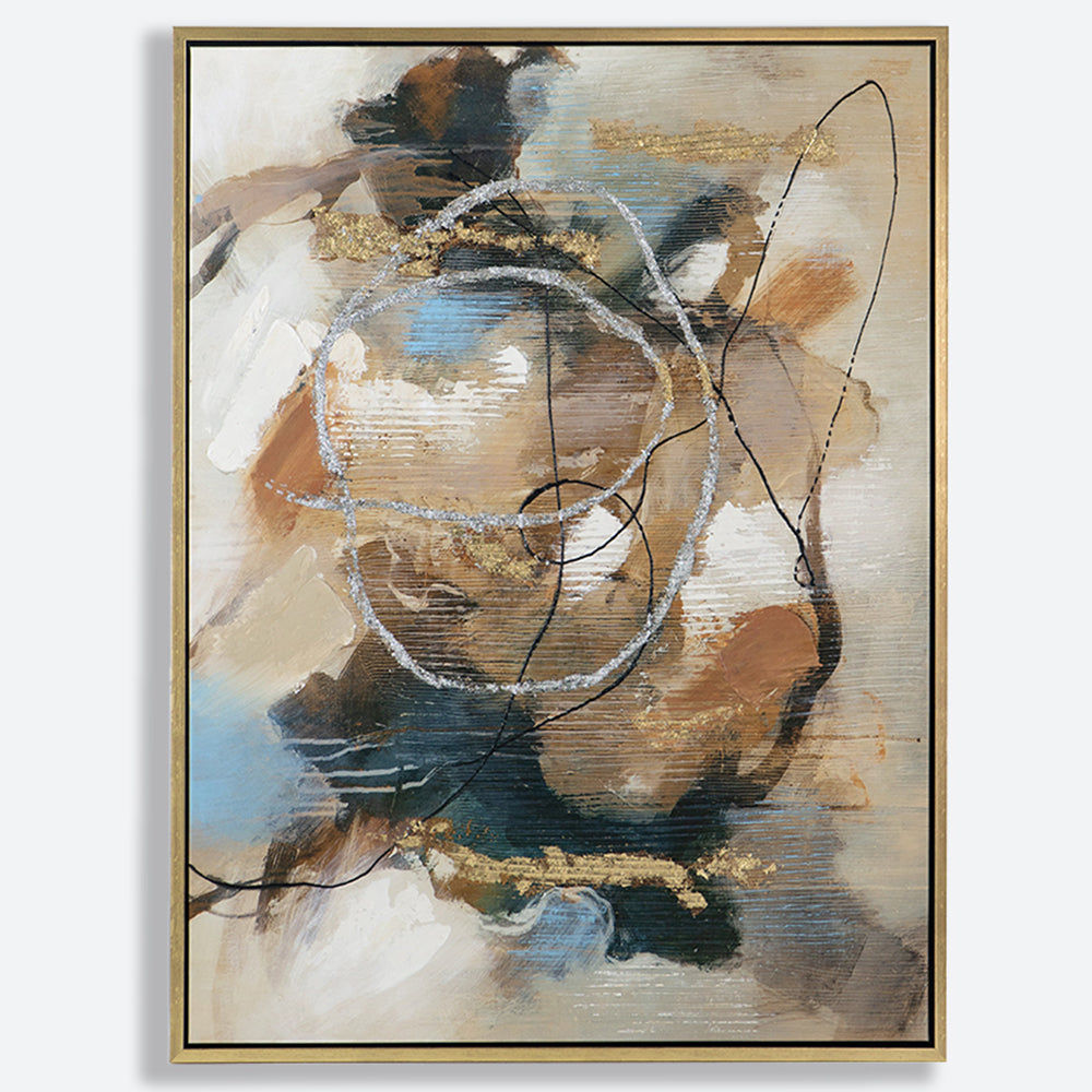 Modern Whirlwind Framed Hand-painted Wall Art