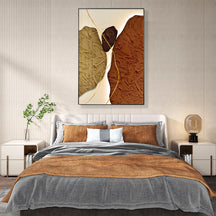 Contemporary Abstract Cascading Rocks Texture Framed Wall Art