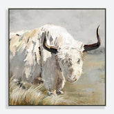 White Goat Half Hand Painted Oil Painting