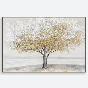 Golden Tree Hand Painted Canvas Wall Art