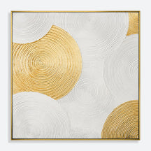 White And Gold Swirl Hand Painted Wall Art