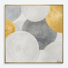 White And Gold Swirl Hand Painted Wall Art