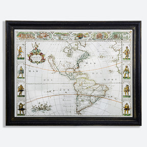 47”L x 36”H Traditional European Map Wall Art