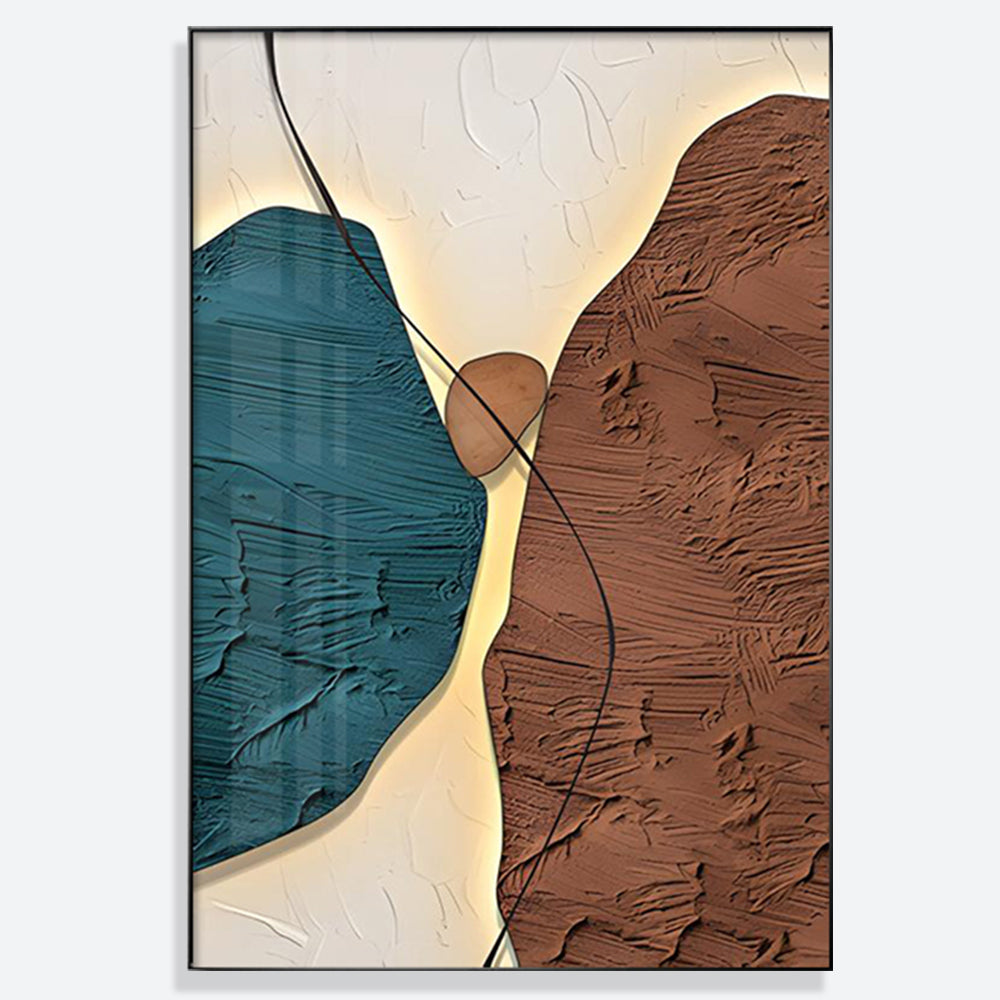 Contemporary Abstract Cascading Rocks Texture Framed Wall Art