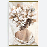 Woman And Flower Hand Painted Canvas Wall Art