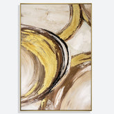 Hand Painted Yellow And Cream Abstract Wall Art