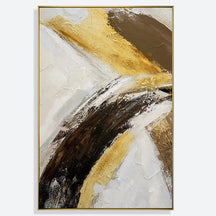 Hand Painted Yellow And Cream Abstract Wall Art