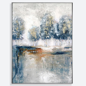 Blue Forest Hand Painted Oil Painting Wall Art