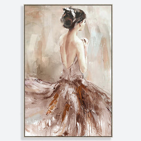 Elegant Lady Hand Painted Canvas Wall Art