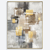 Overlapping Rectangle Hand Painted Canvas Wall Art