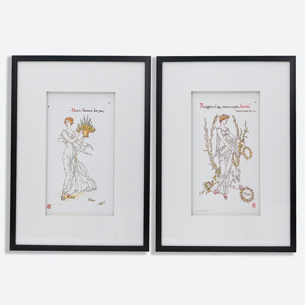 Traditional Greek Goddess S/2 Picture Frame Wall Art